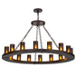 Meyda Lighting Loxley 48" 16-Light Mahogany Bronze Chandelier With Amber Glass Shade