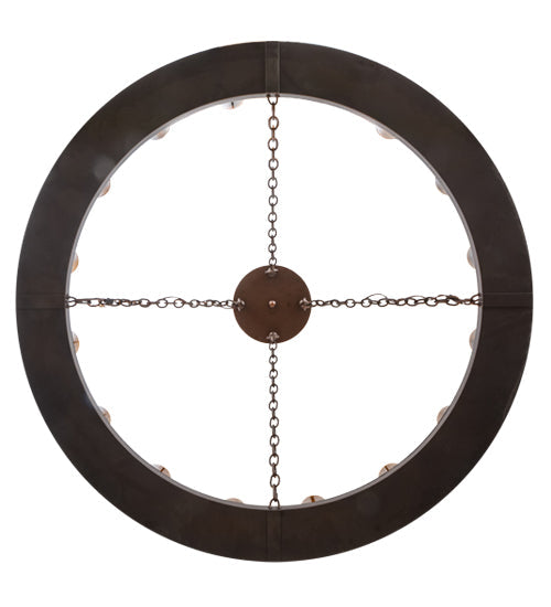 Meyda Lighting Loxley 48" 16-Light Mahogany Bronze Chandelier With Amber Glass Shade