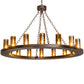 Meyda Lighting Loxley 48" 16-Light Mahogany Bronze Chandelier With Amber Glass Shade