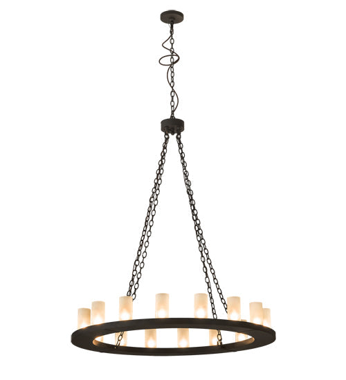 Meyda Lighting Loxley 48" 16-Light Oil Rubbed Bronze Chandelier With Clear Frosted Shade Glass