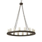 Meyda Lighting Loxley 48" 16-Light Oil Rubbed Bronze Chandelier With Clear Frosted Shade Glass