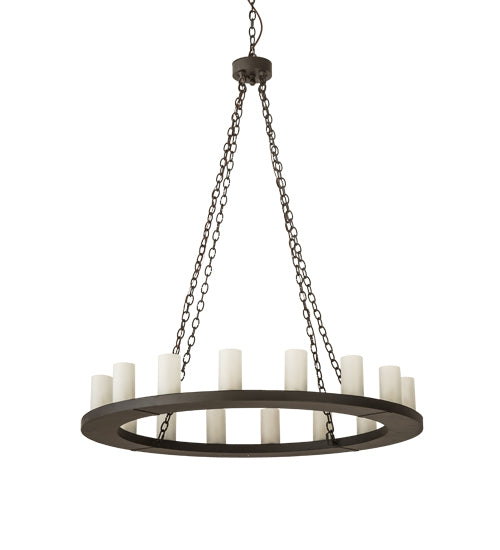 Meyda Lighting Loxley 48" 16-Light Oil Rubbed Bronze Chandelier With Clear Frosted Shade Glass