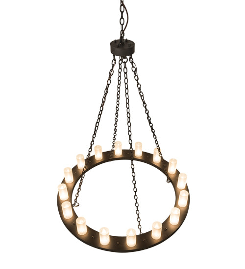 Meyda Lighting Loxley 48" 16-Light Oil Rubbed Bronze Chandelier With Clear Frosted Shade Glass