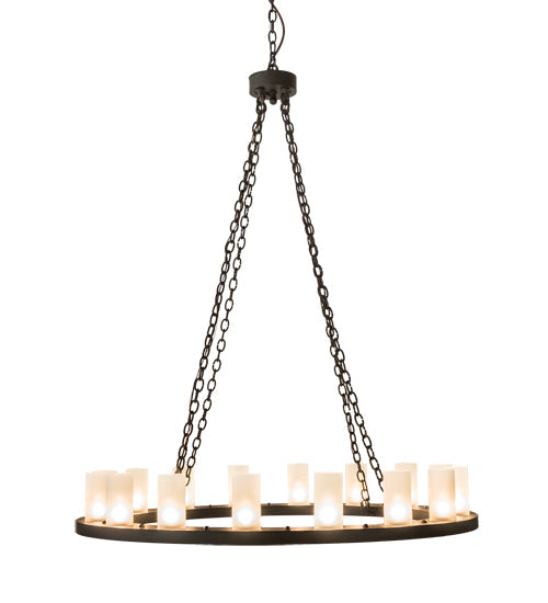 Meyda Lighting Loxley 48" 16-Light Oil Rubbed Bronze Chandelier With Clear Frosted Shade Glass