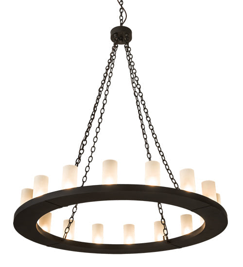 Meyda Lighting Loxley 48" 16-Light Oil Rubbed Bronze Chandelier With Clear Frosted Shade Glass