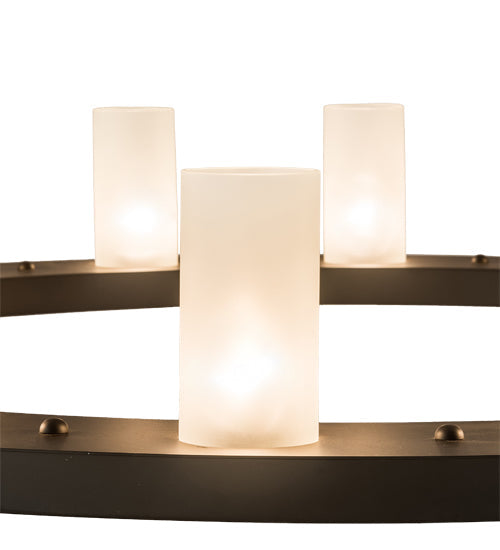 Meyda Lighting Loxley 48" 16-Light Oil Rubbed Bronze Chandelier With Clear Frosted Shade Glass