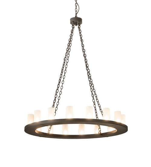 Meyda Lighting Loxley 48" 16-Light Oil Rubbed Bronze Chandelier With Clear Frosted Shade Glass