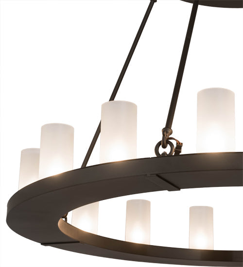 Meyda Lighting Loxley 48" 16-Light Oil Rubbed Bronze Chandelier With Frosted Clear Shade Glass