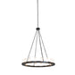 Meyda Lighting Loxley 48" 16-Light Textured Black Chandelier With Clear Frosted Shade Glass