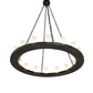 Meyda Lighting Loxley 48" 16-Light Textured Black Chandelier With Clear Frosted Shade Glass