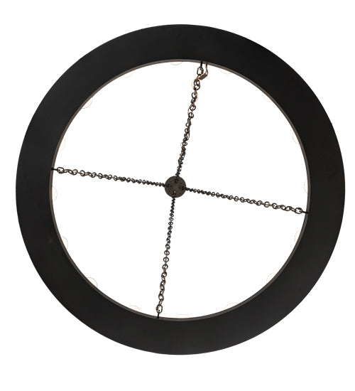 Meyda Lighting Loxley 48" 16-Light Textured Black Chandelier With Clear Frosted Shade Glass
