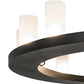 Meyda Lighting Loxley 48" 16-Light Textured Black Chandelier With Clear Frosted Shade Glass