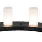 Meyda Lighting Loxley 48" 16-Light Textured Black Chandelier With Clear Frosted Shade Glass