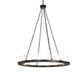 Meyda Lighting Loxley 48" 16-Light Textured Black Chandelier With Clear Frosted Shade Glass