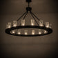 Meyda Lighting Loxley 48" 16-Light Textured Black Chandelier With Clear Seeded Cylindres Shade Glass