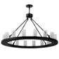 Meyda Lighting Loxley 48" 16-Light Textured Black Chandelier With Clear Seeded Cylindres Shade Glass