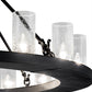 Meyda Lighting Loxley 48" 16-Light Textured Black Chandelier With Clear Seeded Cylindres Shade Glass