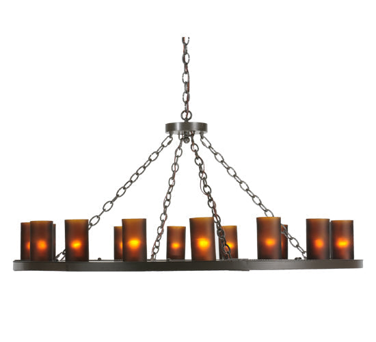 Meyda Lighting Loxley 48" 16-Light Timeless Bronze Chandelier With Amber Shade Glass