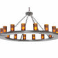 Meyda Lighting Loxley 48" 16-Light Timeless Bronze Chandelier With Amber Shade Glass