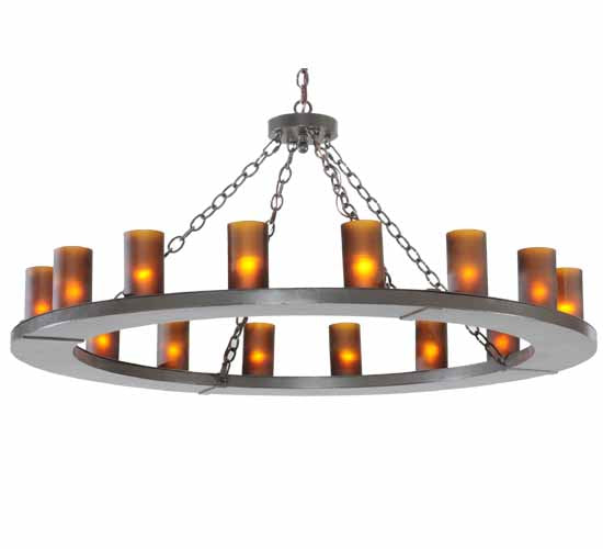 Meyda Lighting Loxley 48" 16-Light Timeless Bronze Chandelier With Amber Shade Glass