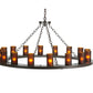 Meyda Lighting Loxley 48" 16-Light Timeless Bronze Chandelier With Amber Shade Glass