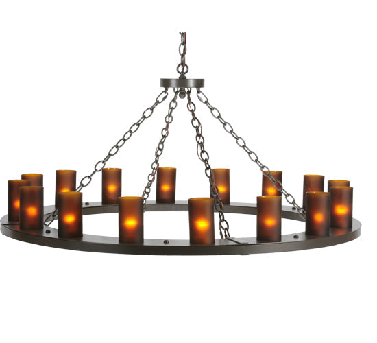Meyda Lighting Loxley 48" 16-Light Timeless Bronze Chandelier With Amber Shade Glass