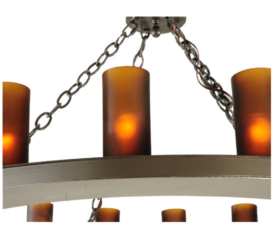 Meyda Lighting Loxley 48" 16-Light Timeless Bronze Chandelier With Amber Shade Glass