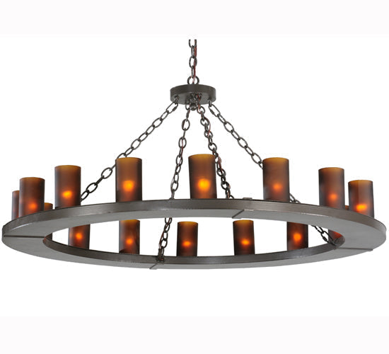 Meyda Lighting Loxley 48" 16-Light Timeless Bronze Chandelier With Amber Shade Glass