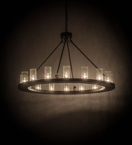 Meyda Lighting Loxley 48" 16-Light Timeless Bronze Chandelier With Clear Seeded Shade Glass