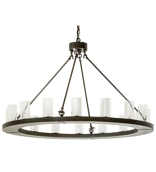 Meyda Lighting Loxley 48" 16-Light Timeless Bronze Chandelier With Clear Seeded Shade Glass