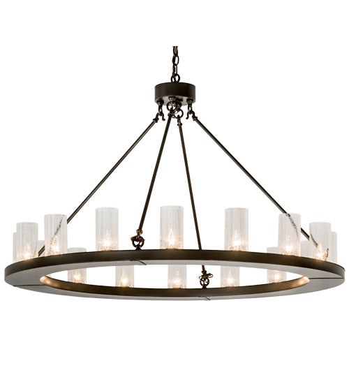 Meyda Lighting Loxley 48" 16-Light Timeless Bronze Chandelier With Clear Seeded Shade Glass