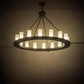 Meyda Lighting Loxley 48" 16-Light Timeless Bronze Chandelier With Frosted Clear Shade Glass