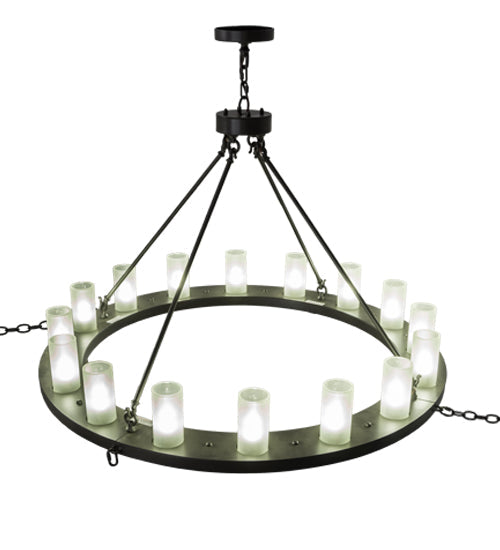 Meyda Lighting Loxley 48" 16-Light Timeless Bronze Chandelier With Frosted Clear Shade Glass
