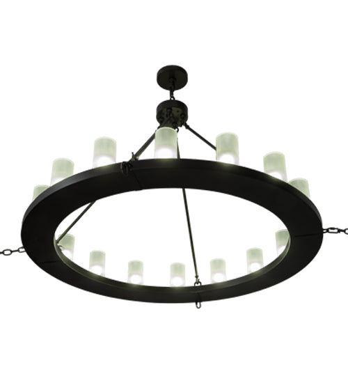 Meyda Lighting Loxley 48" 16-Light Timeless Bronze Chandelier With Frosted Clear Shade Glass