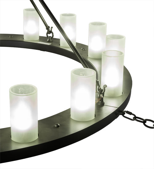 Meyda Lighting Loxley 48" 16-Light Timeless Bronze Chandelier With Frosted Clear Shade Glass