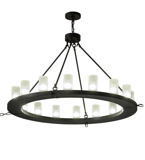Meyda Lighting Loxley 48" 16-Light Timeless Bronze Chandelier With Frosted Clear Shade Glass