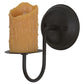 Meyda Lighting Loxley 5" Oil Rubbed Bronze Wall Sconce With Amber Faux Candlelight