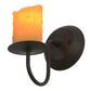 Meyda Lighting Loxley 5" Oil Rubbed Bronze Wall Sconce With Amber Faux Candlelight