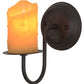 Meyda Lighting Loxley 5" Oil Rubbed Bronze Wall Sconce With Amber Faux Candlelight