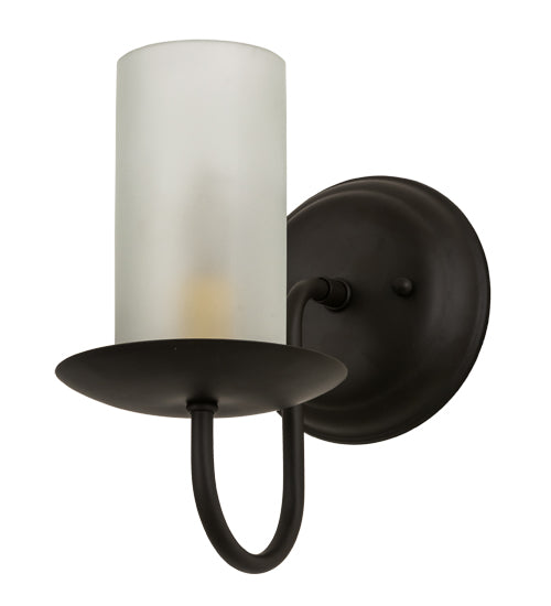 Meyda Lighting Loxley 5" Oil Rubbed Bronze Wall Sconce With Frosted Clear Shade Glass