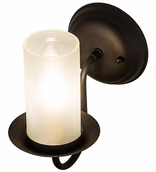 Meyda Lighting Loxley 5" Oil Rubbed Bronze Wall Sconce With Frosted Clear Shade Glass