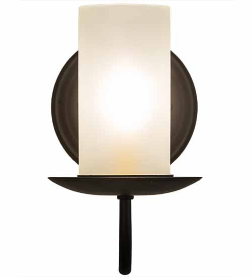 Meyda Lighting Loxley 5" Oil Rubbed Bronze Wall Sconce With Frosted Clear Shade Glass