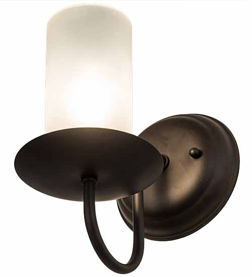 Meyda Lighting Loxley 5" Oil Rubbed Bronze Wall Sconce With Frosted Clear Shade Glass