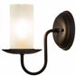 Meyda Lighting Loxley 5" Oil Rubbed Bronze Wall Sconce With Frosted Clear Shade Glass