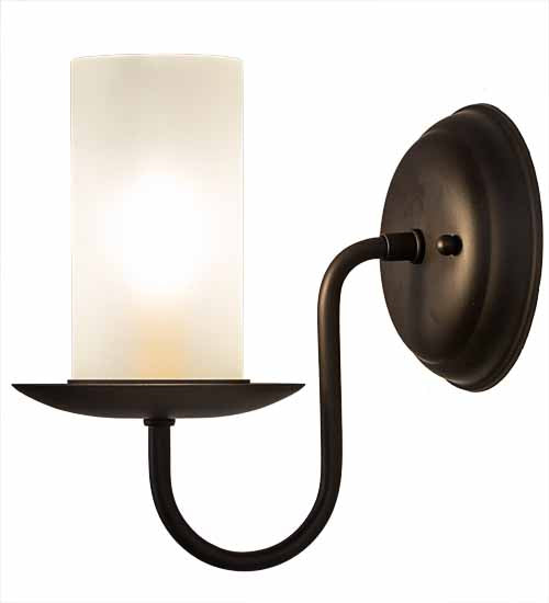 Meyda Lighting Loxley 5" Oil Rubbed Bronze Wall Sconce With Frosted Clear Shade Glass