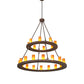 Meyda Lighting Loxley 54" 24-Light 2-Tier Baroque Chandelier With Ambra Siena Idalight Shade