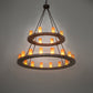 Meyda Lighting Loxley 54" 24-Light 2-Tier Baroque Chandelier With Ambra Siena Idalight Shade
