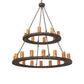 Meyda Lighting Loxley 54" 24-Light 2-Tier Baroque Chandelier With Ambra Siena Idalight Shade