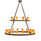 Meyda Lighting Loxley 54" 24-Light 2-Tier Baroque Chandelier With Ambra Siena Idalight Shade