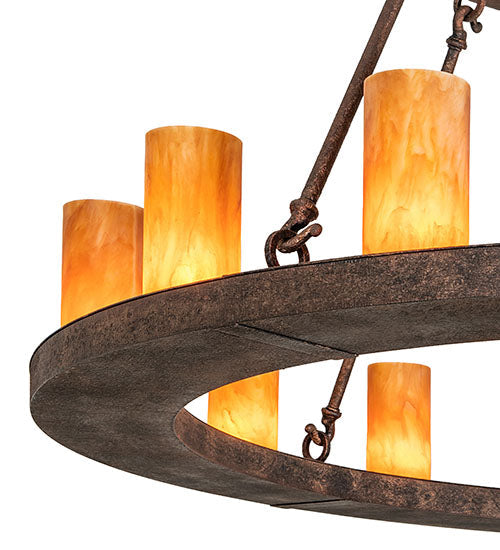 Meyda Lighting Loxley 54" 24-Light 2-Tier Baroque Chandelier With Ambra Siena Idalight Shade